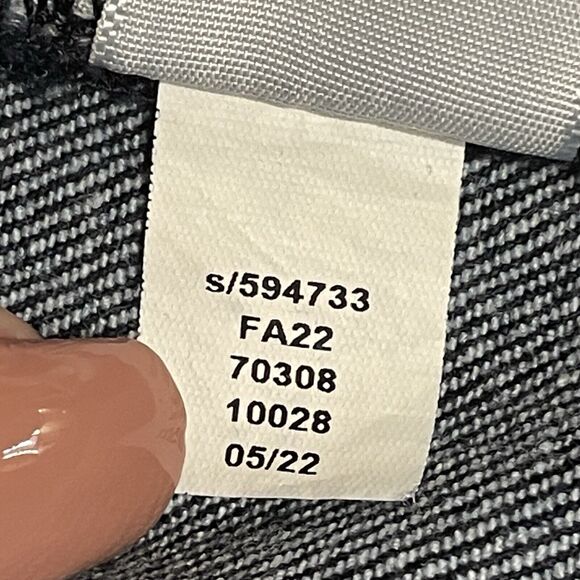 Loft Outlet HIGH RISE FLARE CROP Jeans Size 10 Dark Wash Blue Button Fly Stretch - Picture 9 of 10